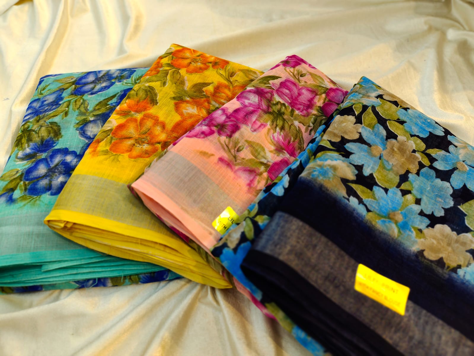 1+3 linen sarees