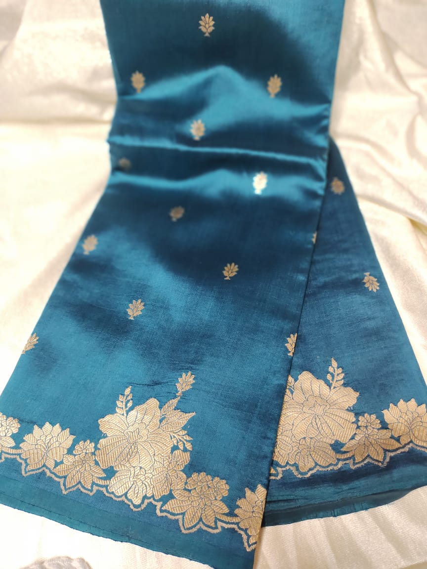 100% silk mark certified green Mango silk saree