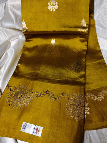100% silk mark certified green Mango silk saree