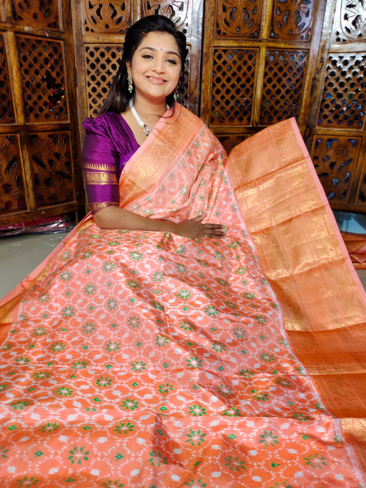 Silk Mark certified ikkat 60% offer sarees