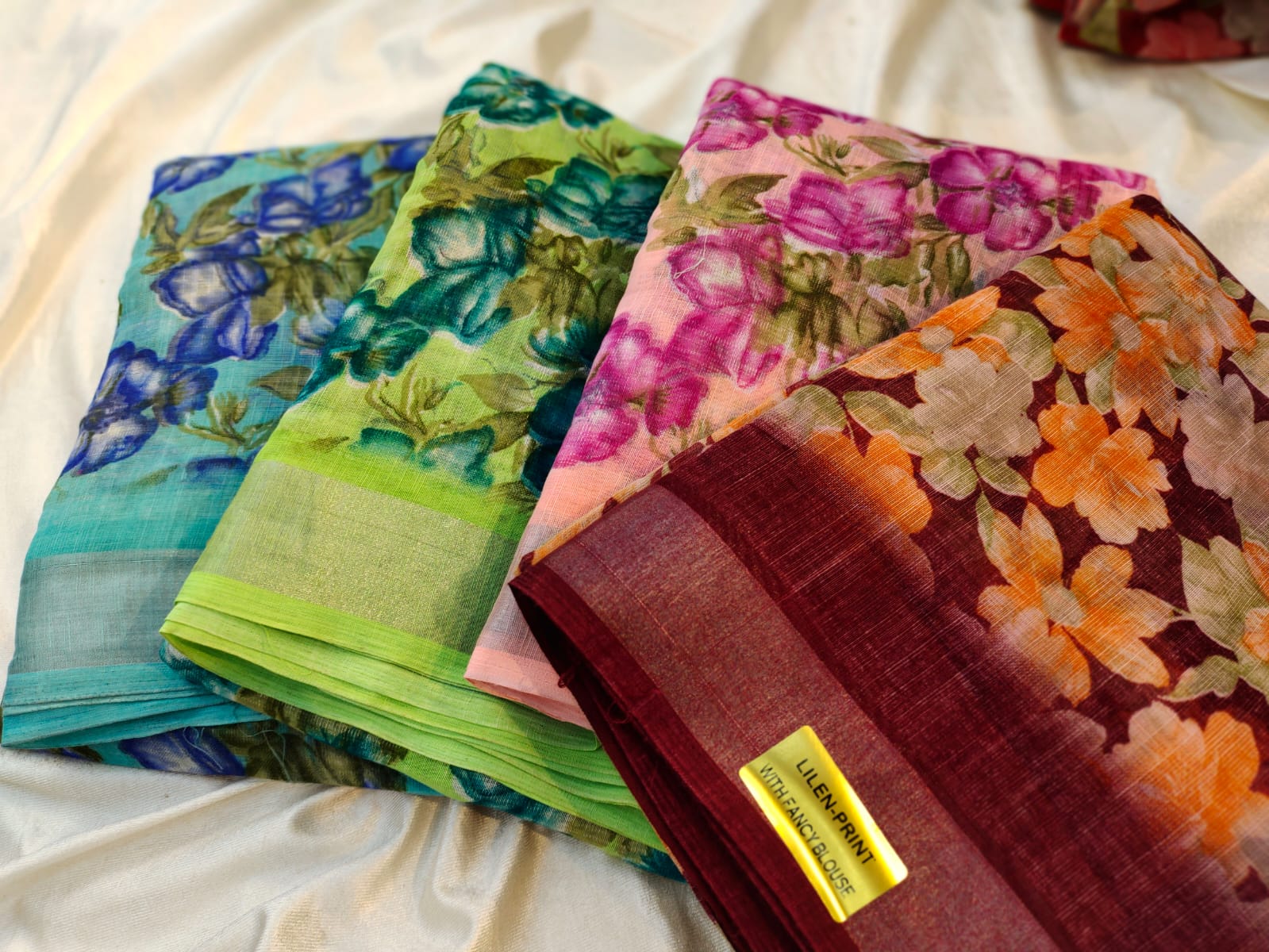 1+3 linen sarees