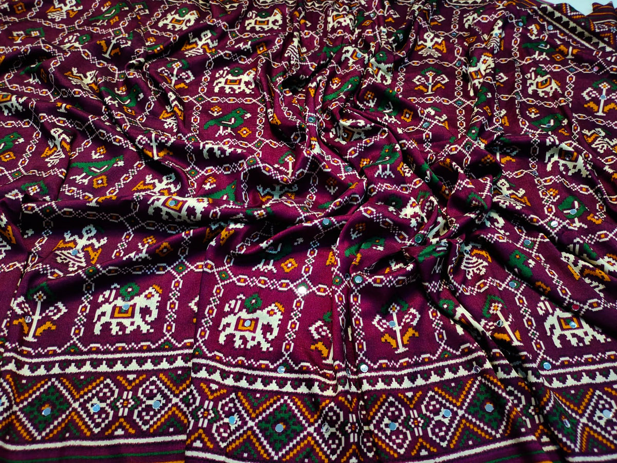 Spun patola silk