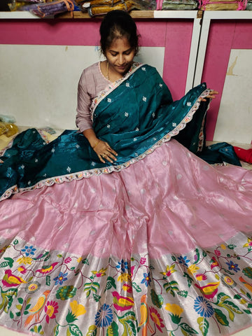 Tishu paithani lehanga