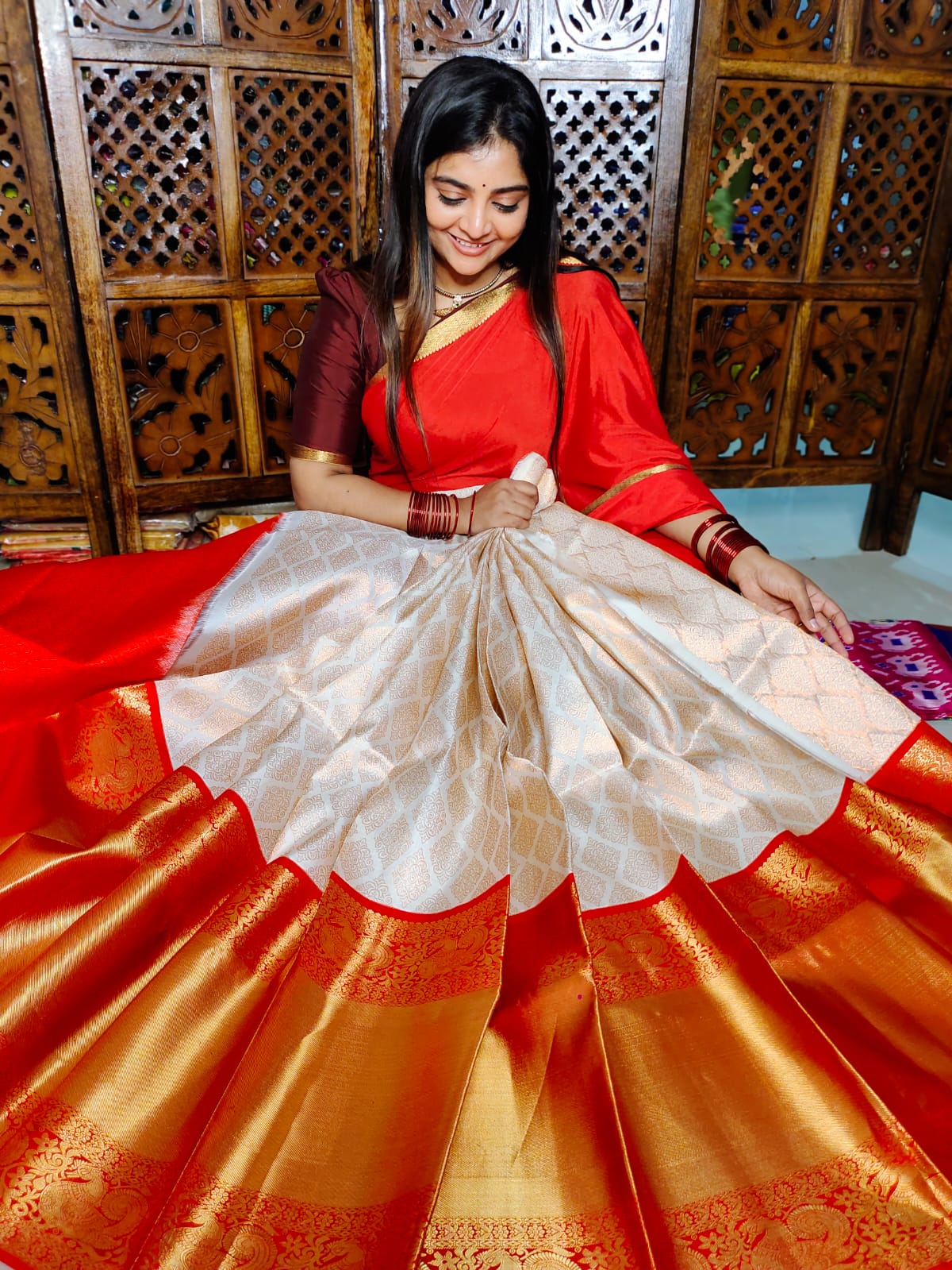 50% offer kanchi lehangas silk Mark certified