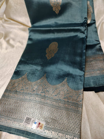 100% silk mark certified green Mango silk saree