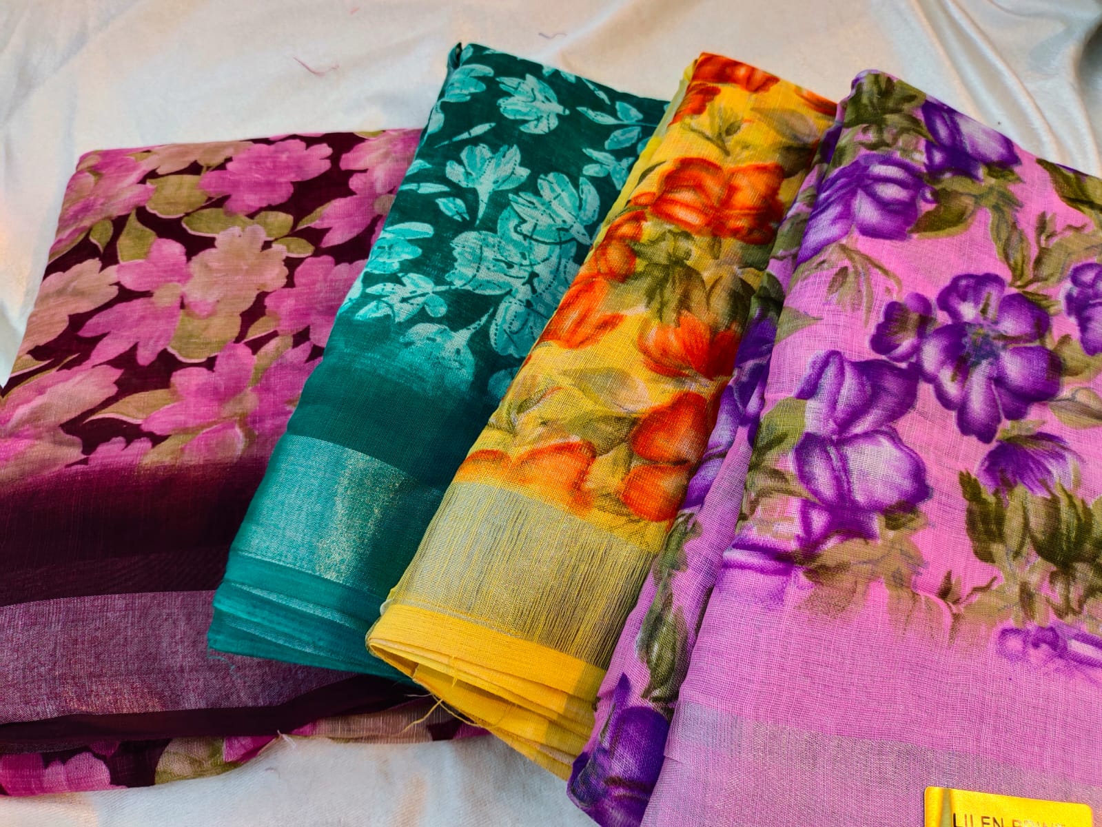 1+3 linen sarees