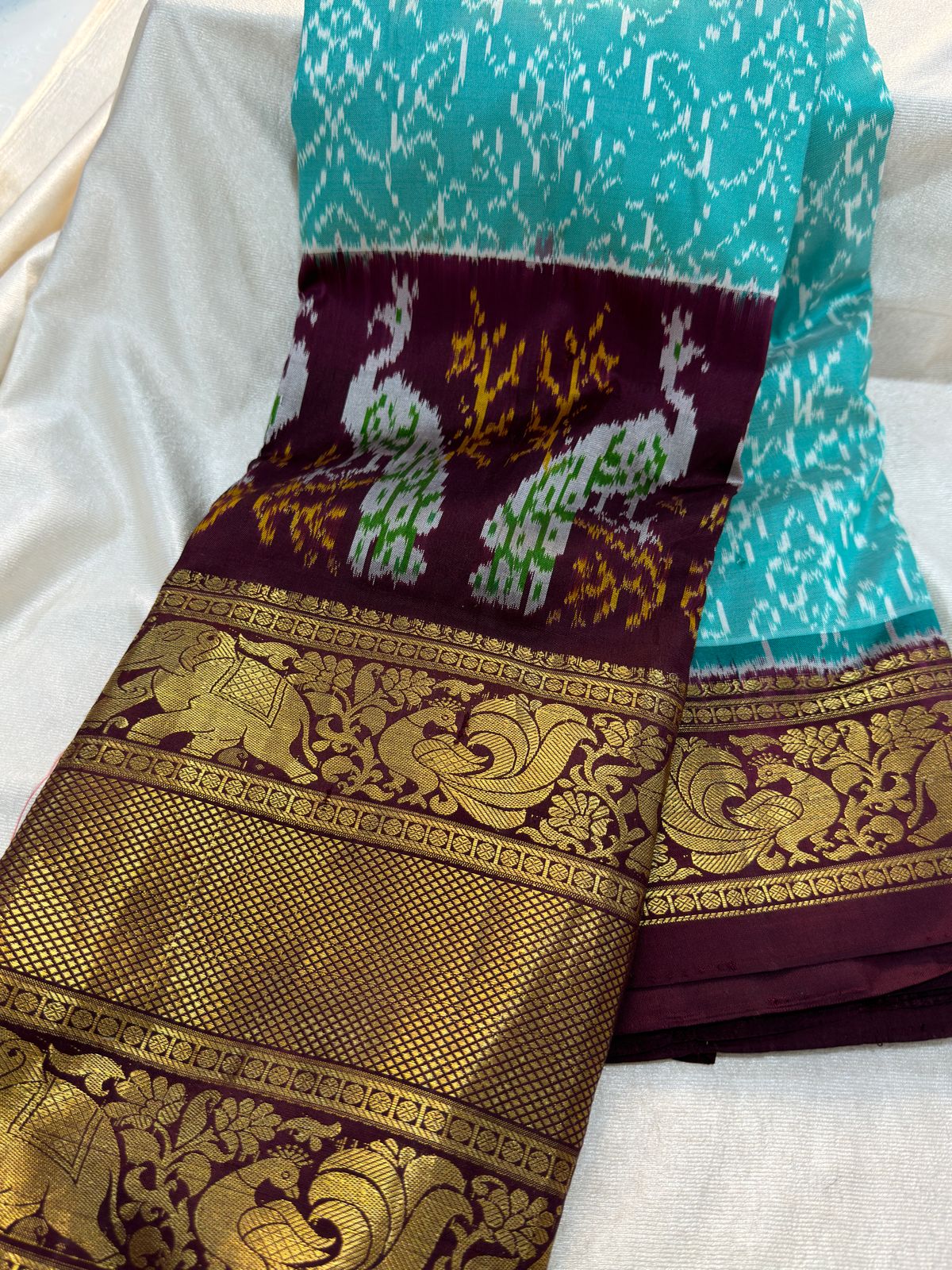 50% ikkat pattu saree