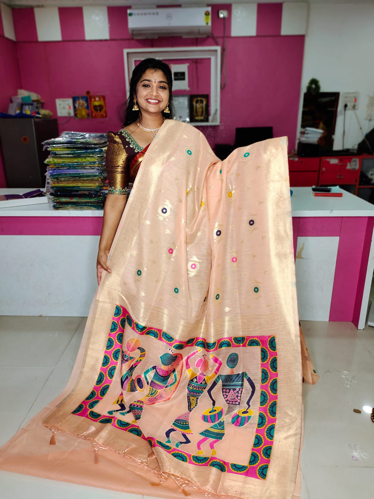 జమ్దానీ కాటన్ చీర