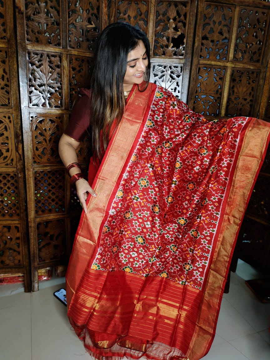 Ikkat duppata 
100% silk Mark certified