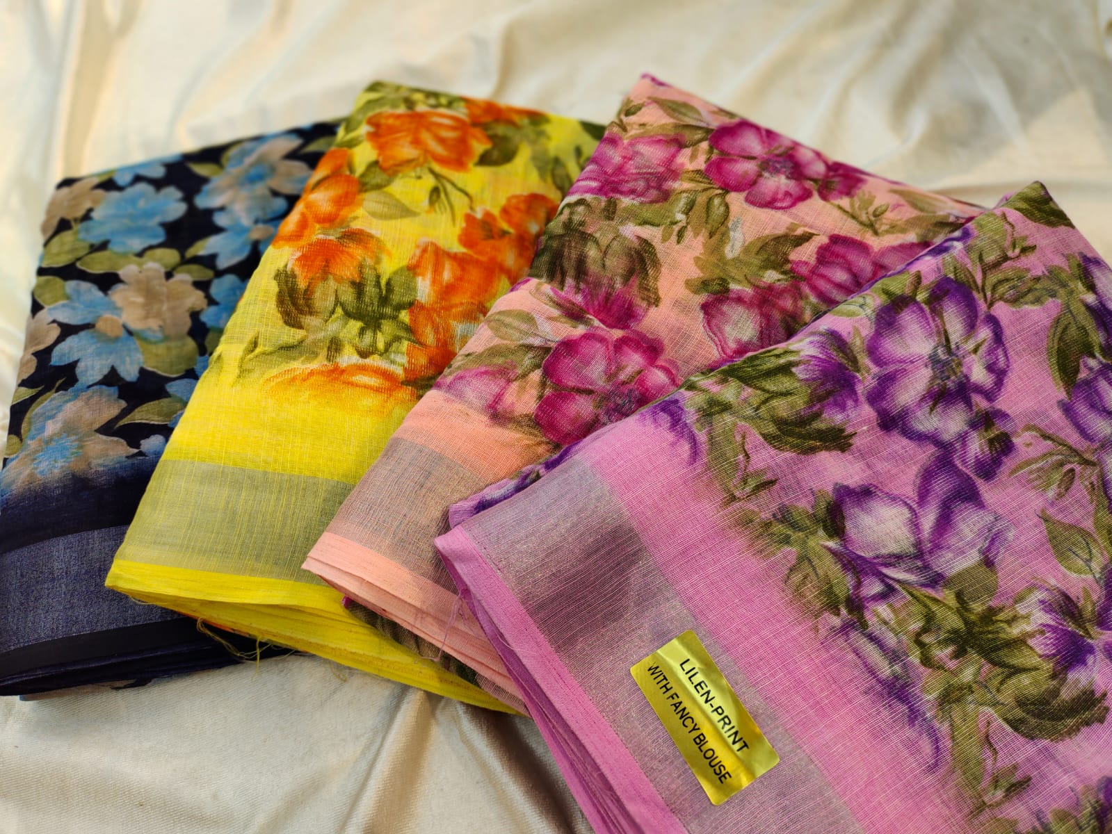 1+3 linen sarees