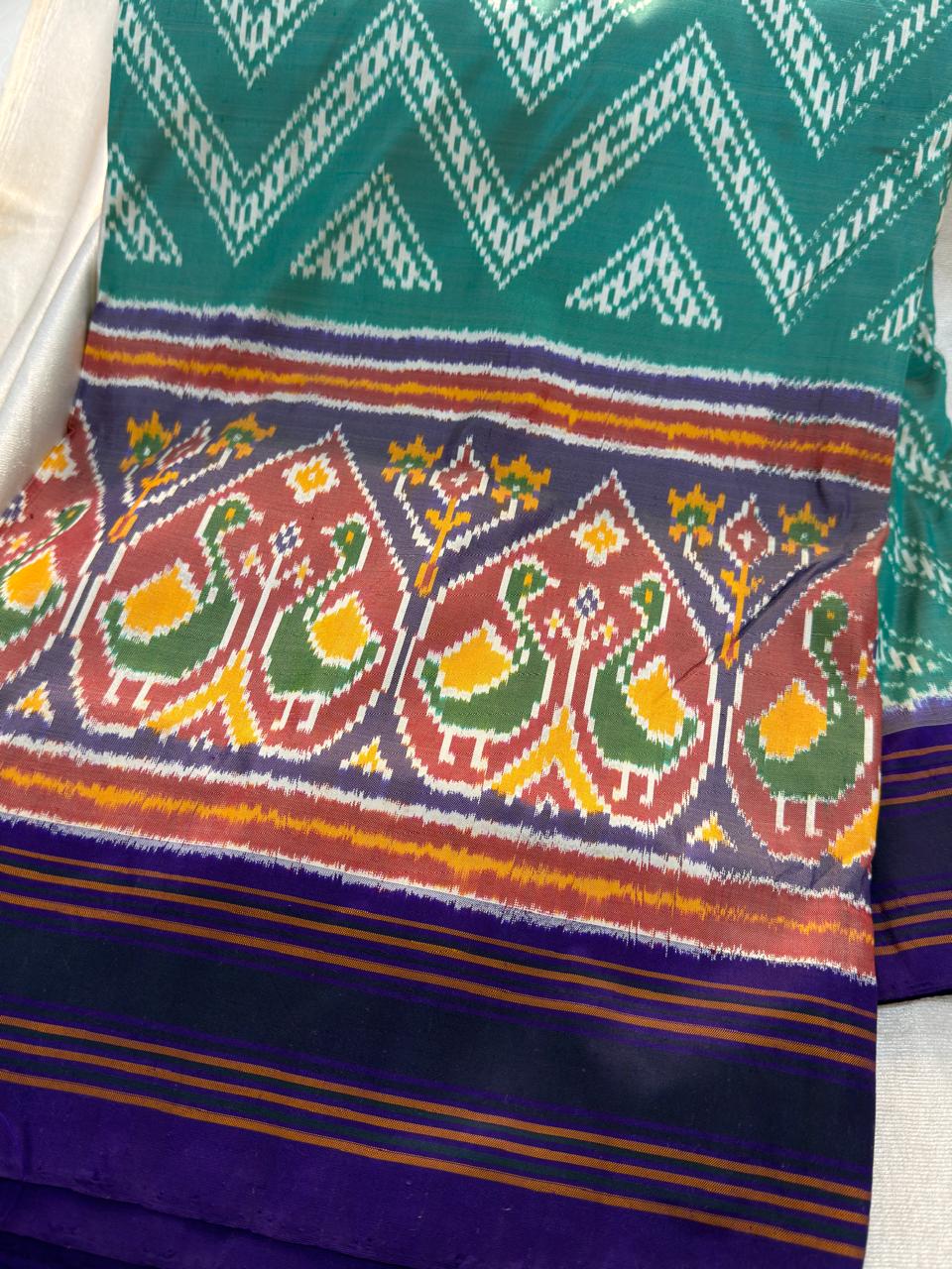 50% ikkat pattu saree