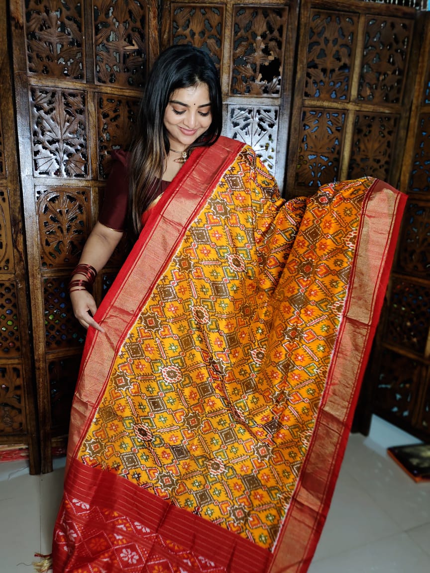 Ikkat duppata 
100% silk Mark certified