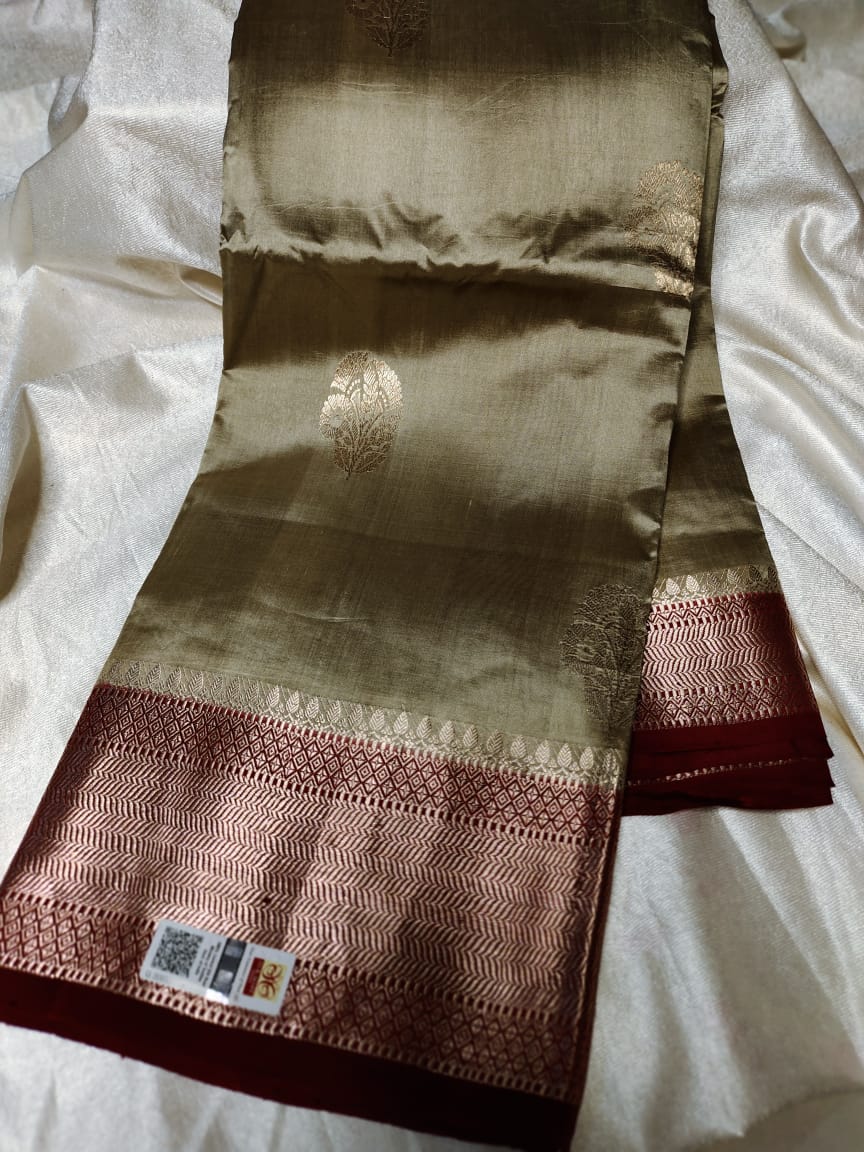 100% silk mark certified green Mango silk saree
