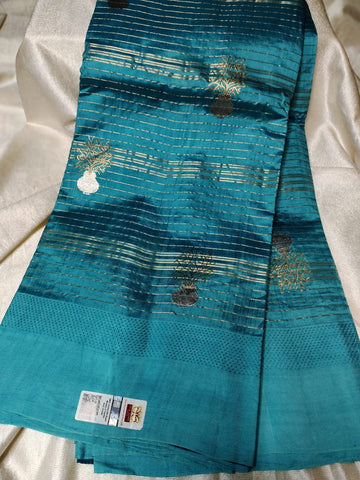 100% silk mark certified green Mango silk saree