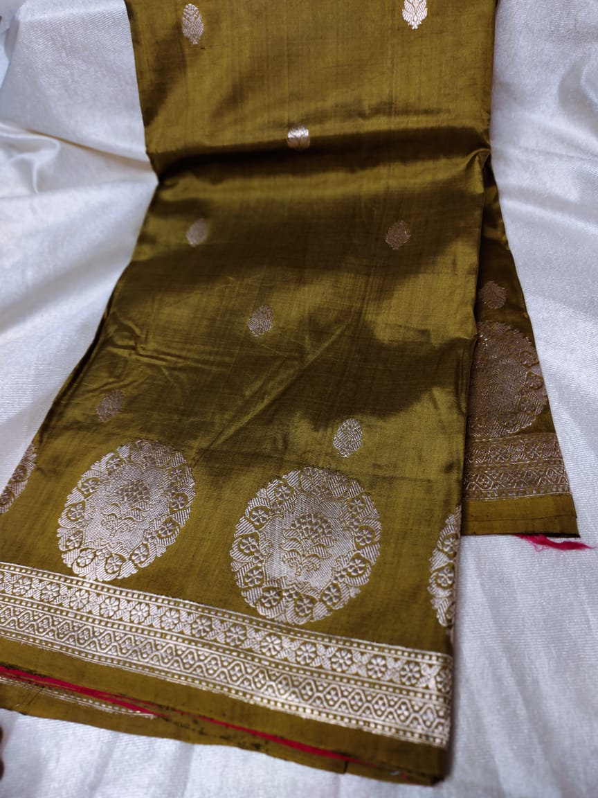 100% silk mark certified green Mango silk saree