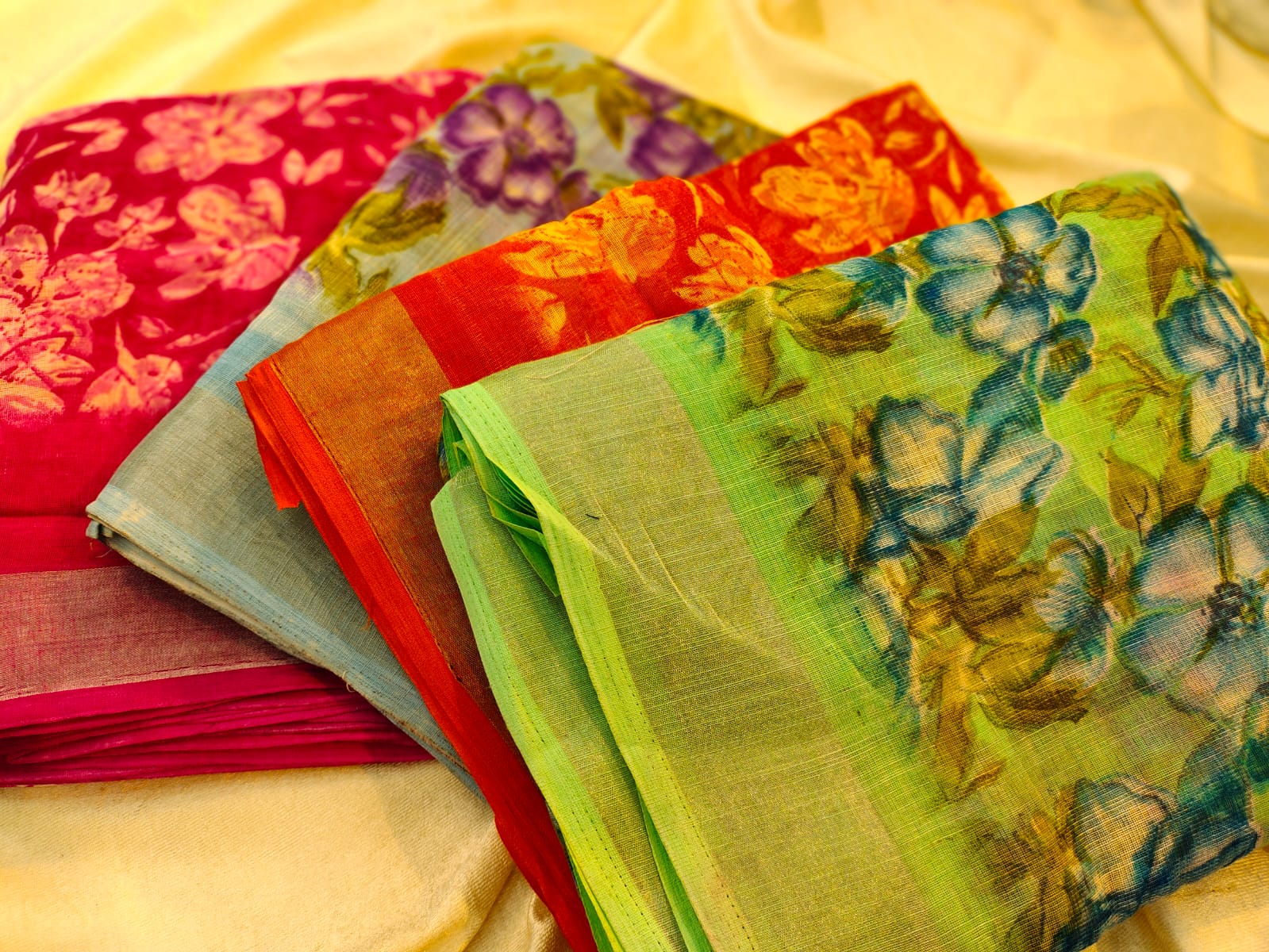 1+3 linen sarees