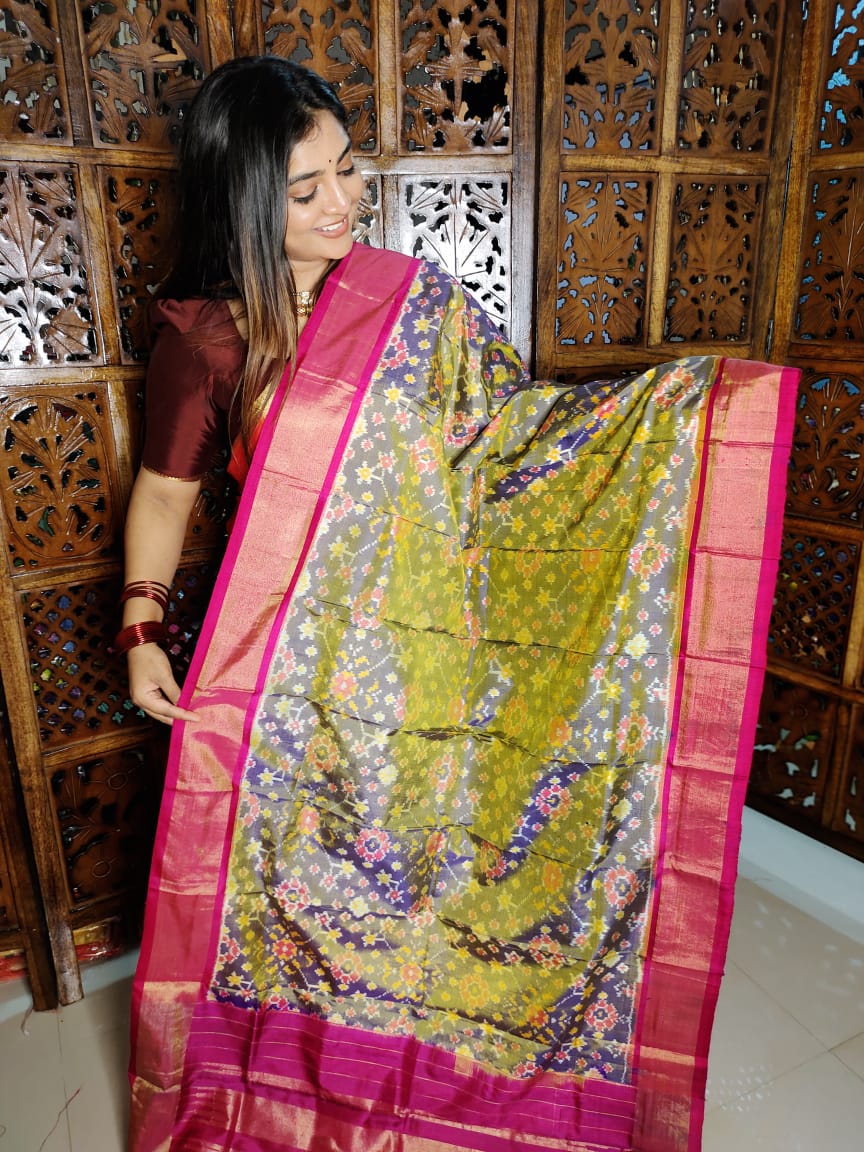 Ikkat duppata 
100% silk Mark certified