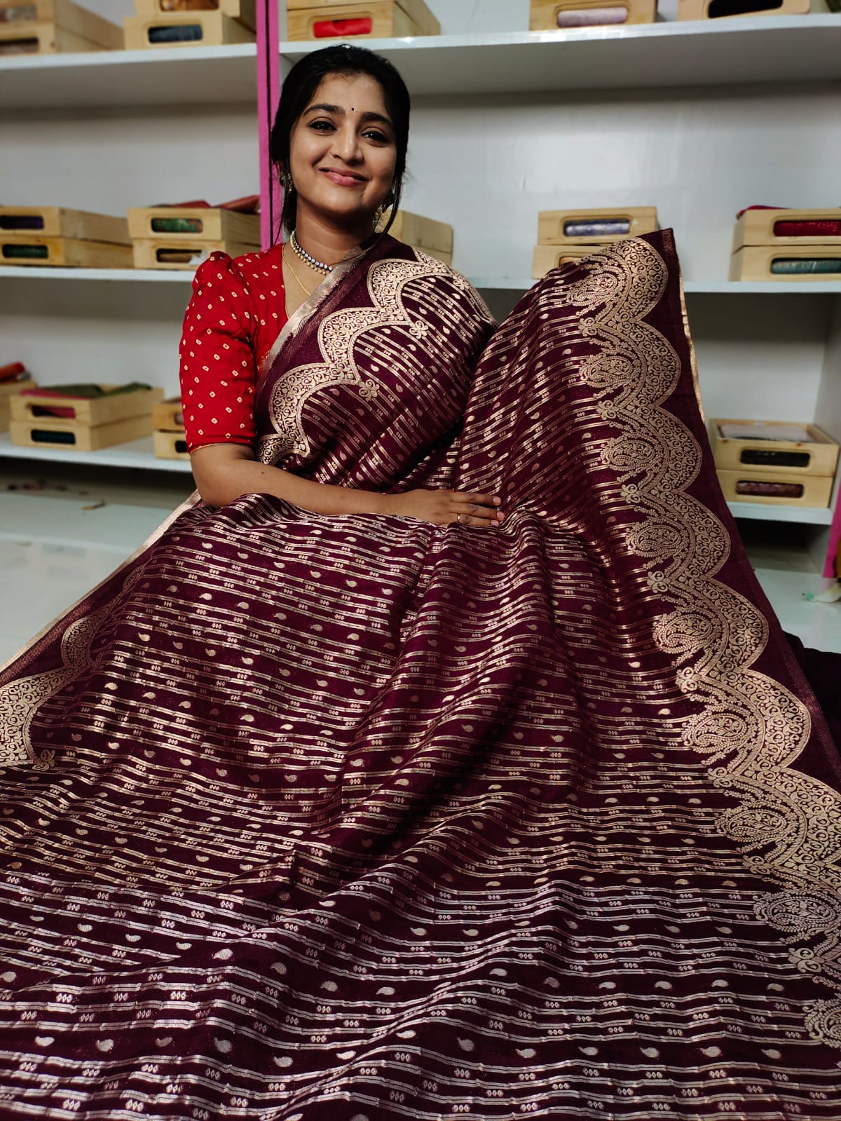 Ashadam sale banarasi Georgette sarees