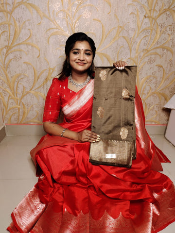 100% silk mark certified green Mango silk saree