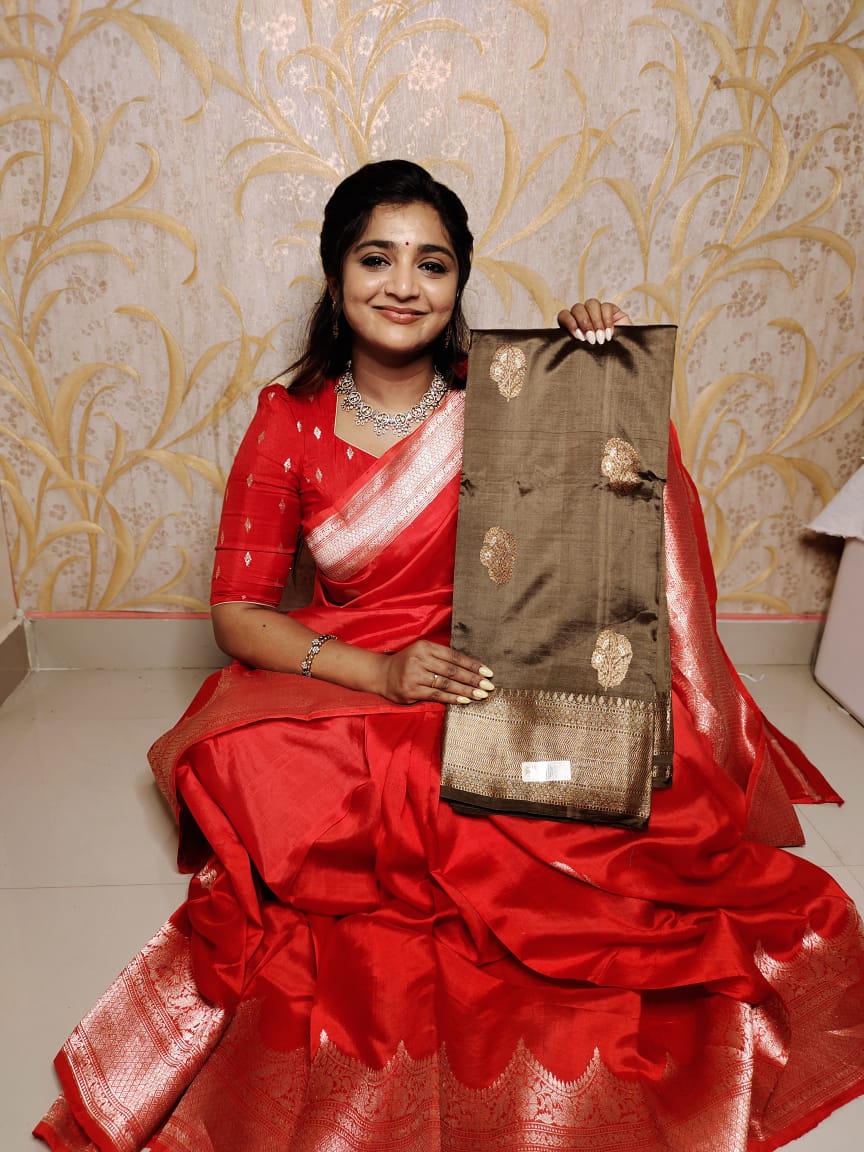 100% silk mark certified green Mango silk saree