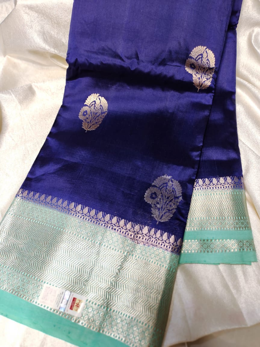 100% silk mark certified green Mango silk saree