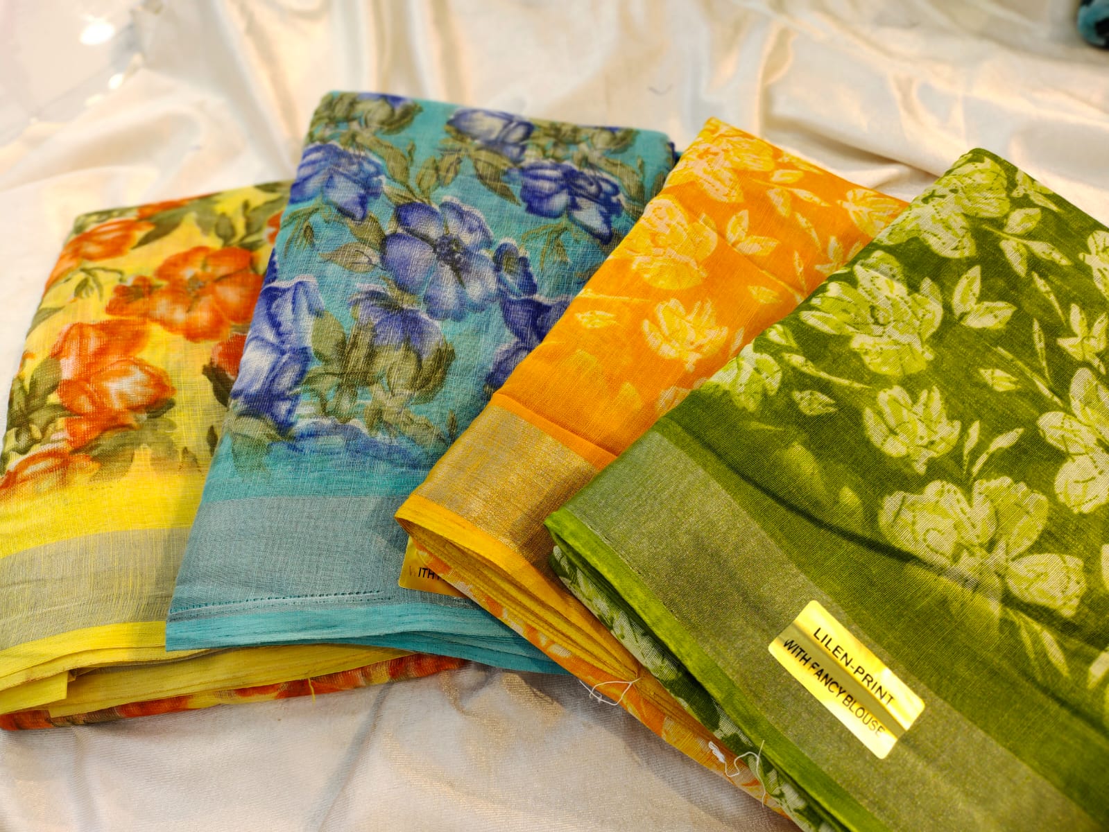 1+3 linen sarees