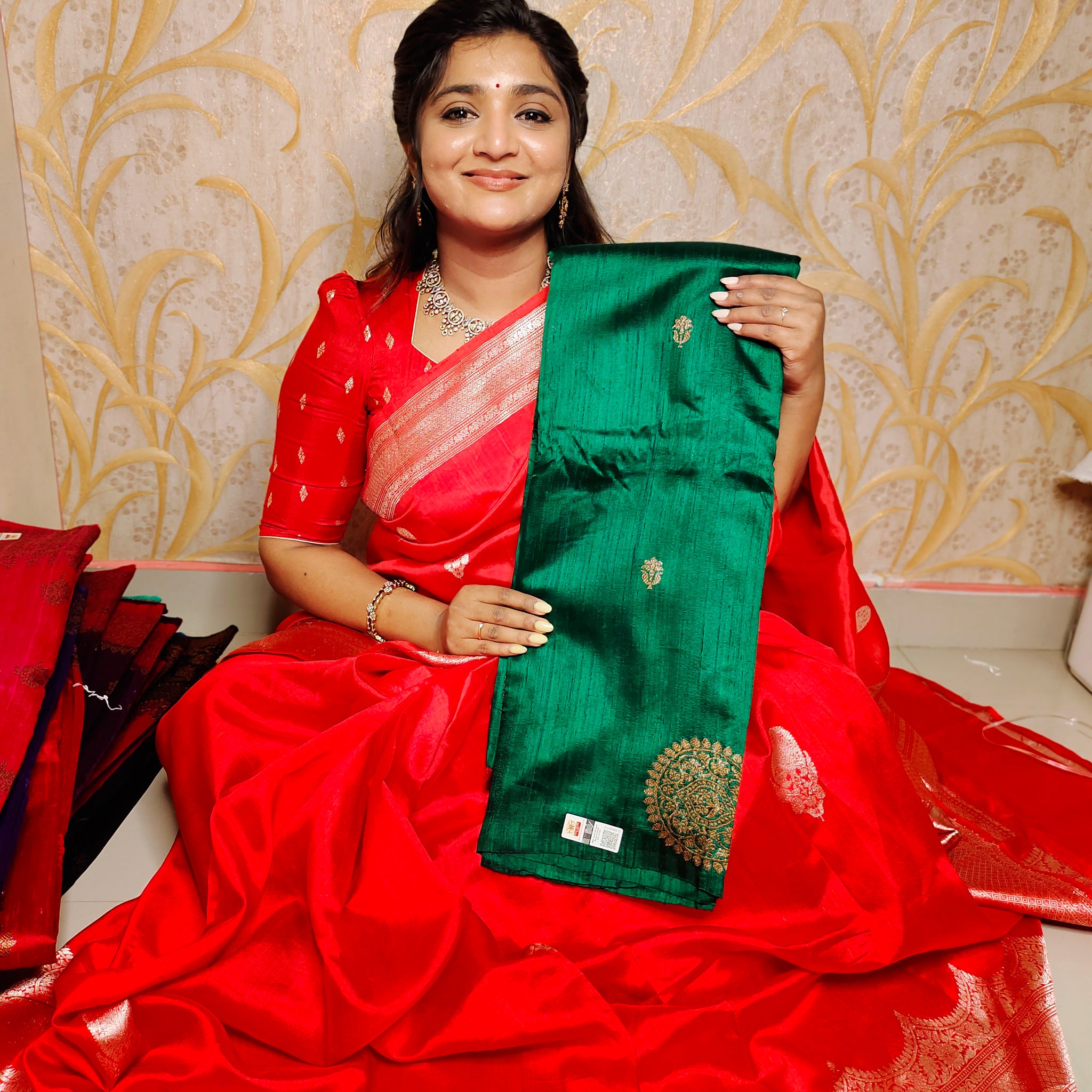 100% silk mark certified green Mango silk saree