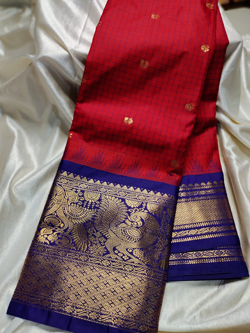 Ashadam gadwal silk saree