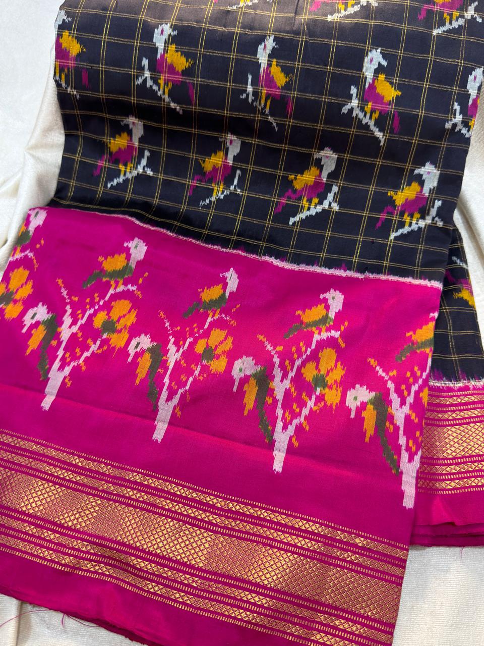50% ikkat pattu saree