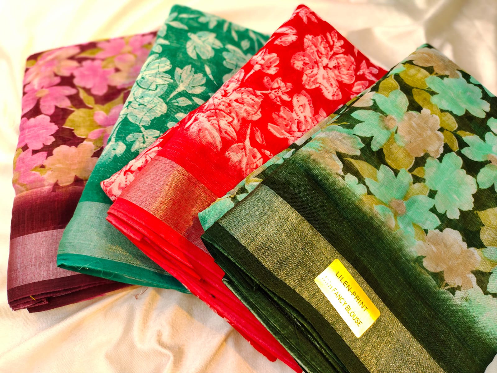 1+3 linen sarees