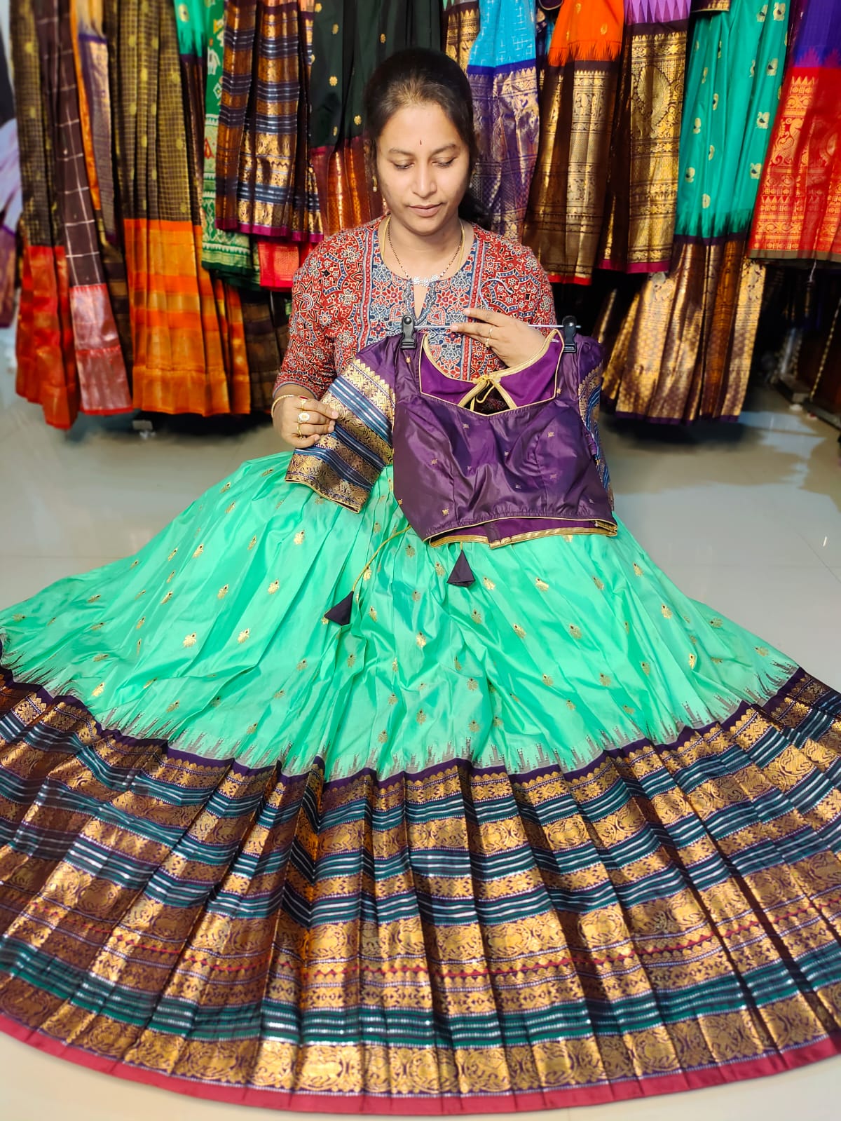 Gadwal sale lehangas