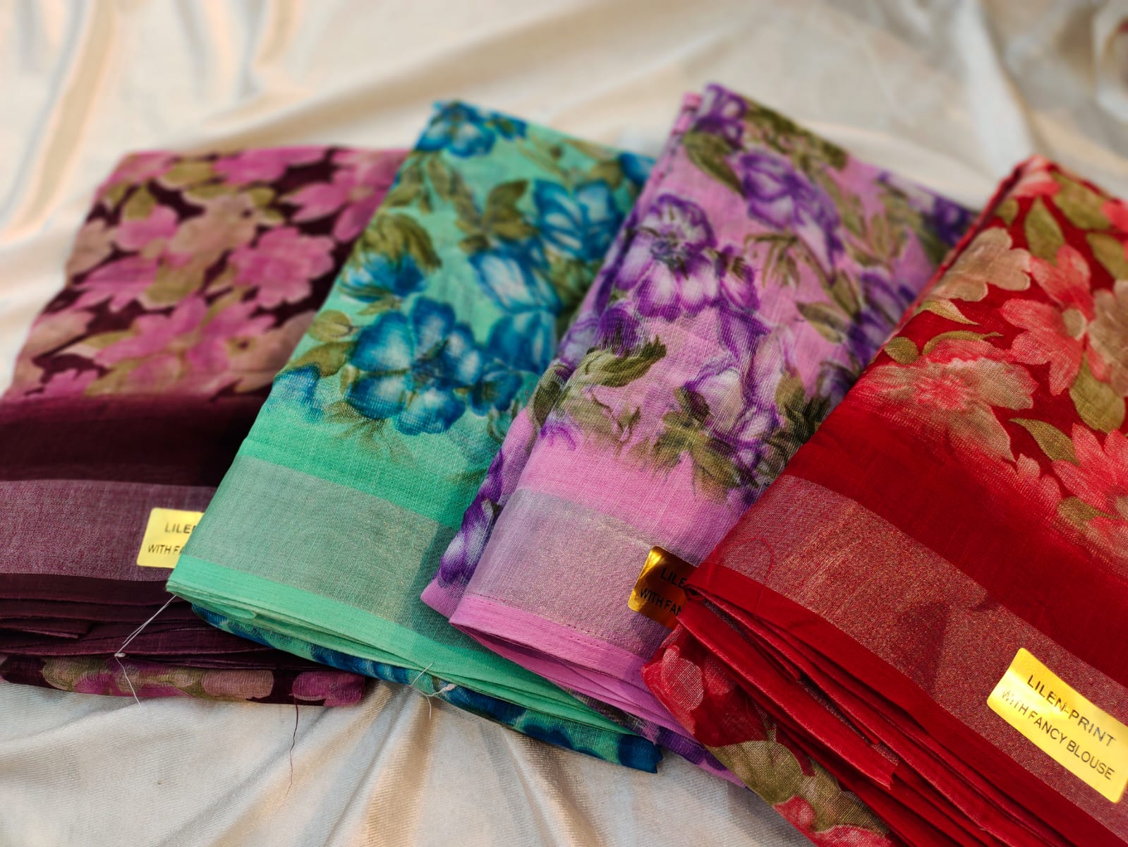 1+3 linen sarees