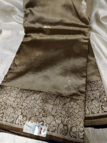 100% silk mark certified green Mango silk saree