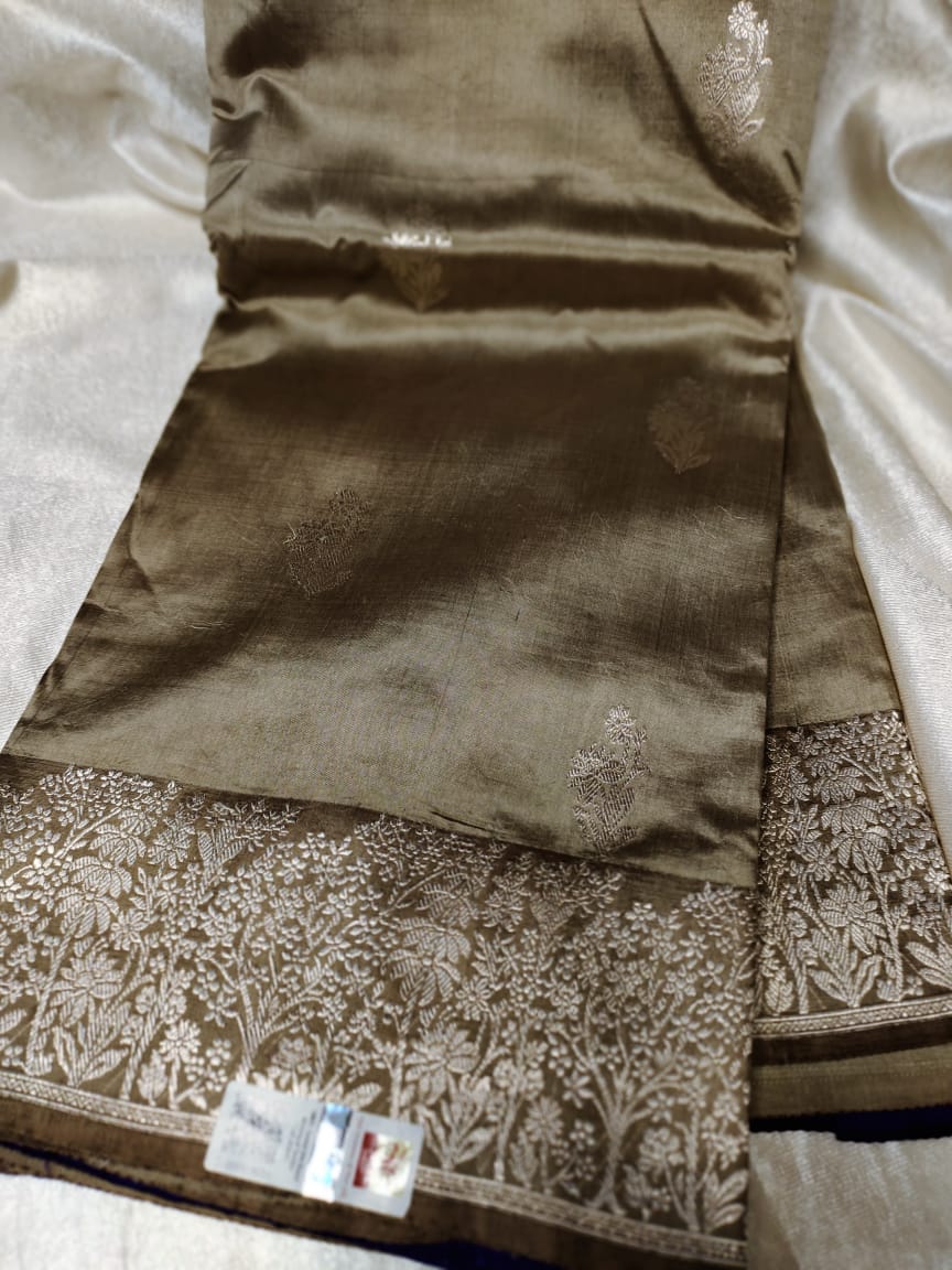100% silk mark certified green Mango silk saree