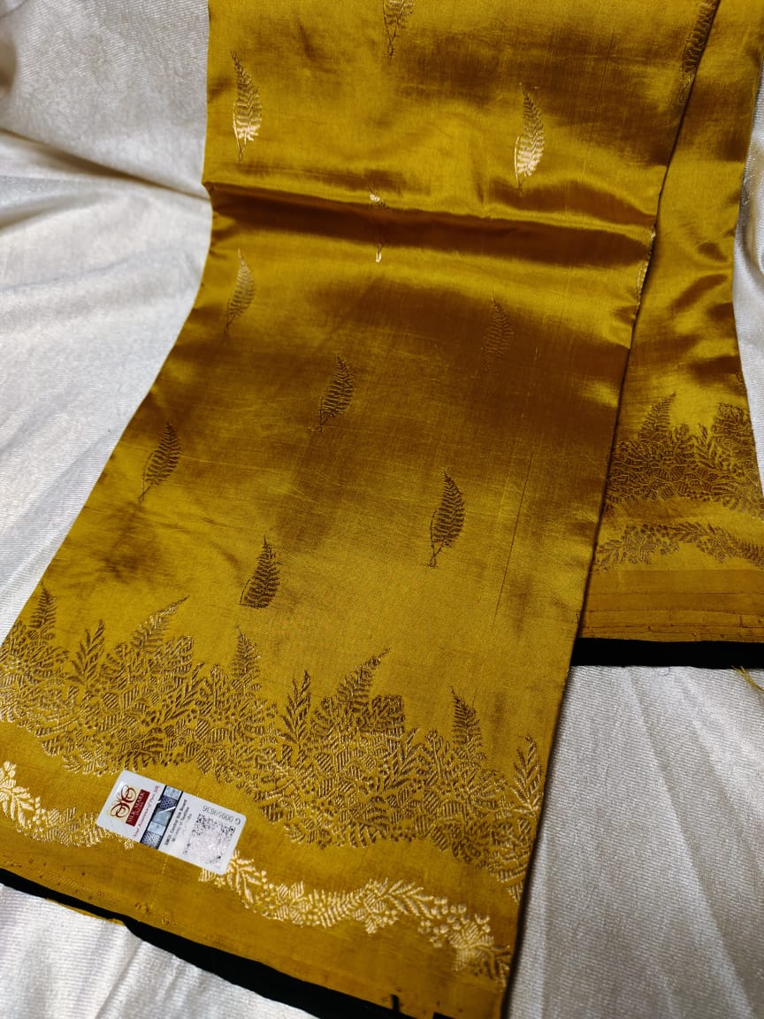 100% silk mark certified green Mango silk saree
