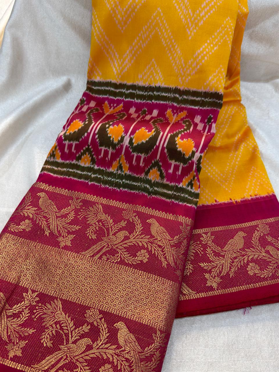 50% ikkat pattu saree