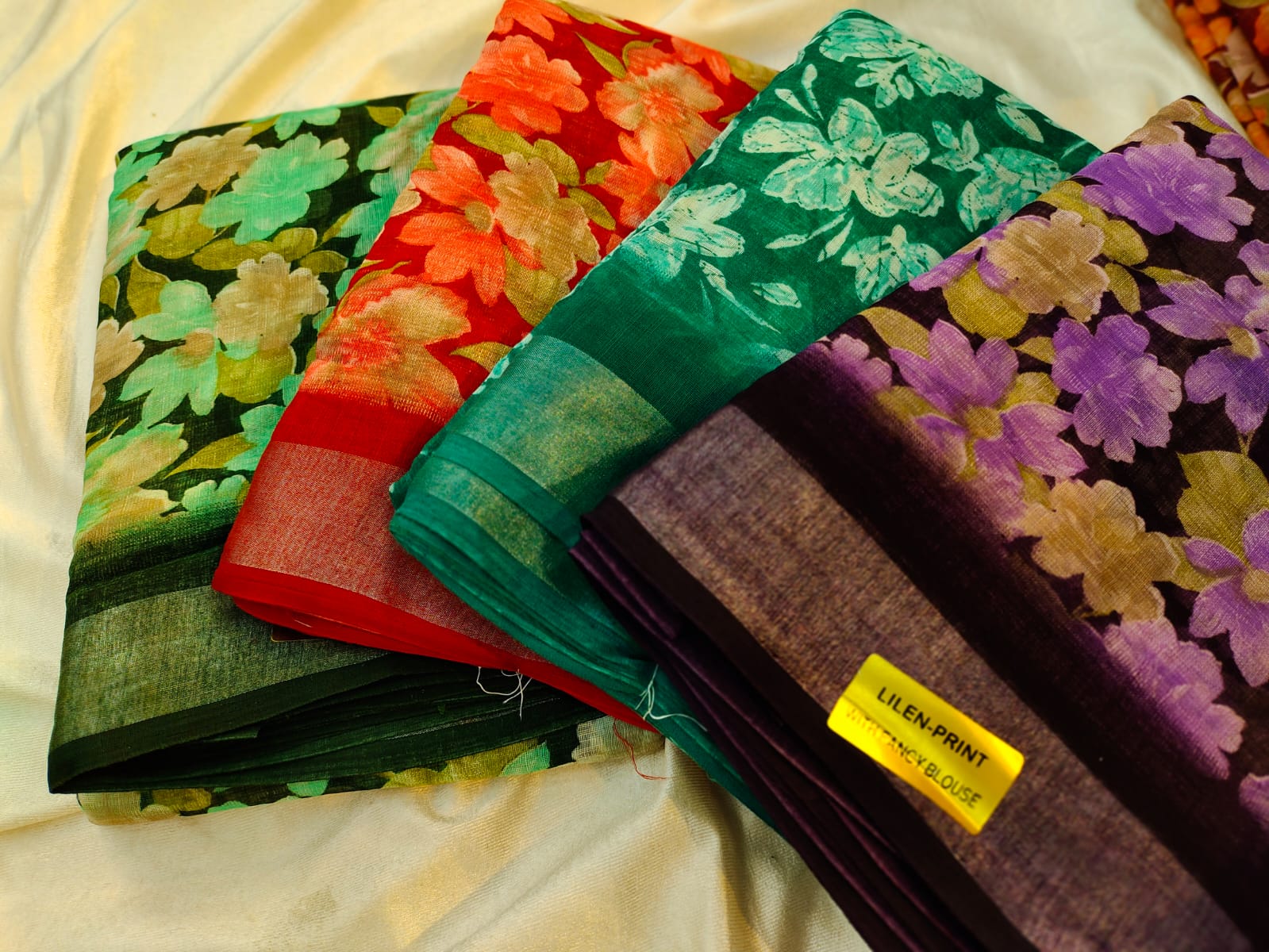 1+3 linen sarees