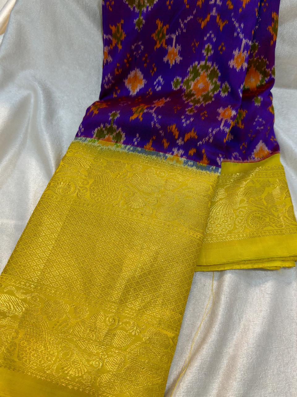 50% ikkat pattu saree