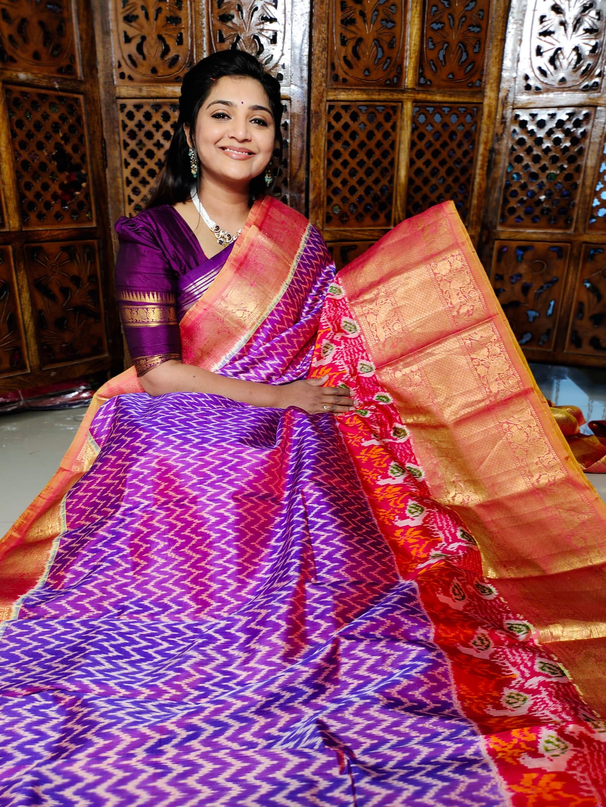 Silk Mark certified ikkat 60% offer sarees