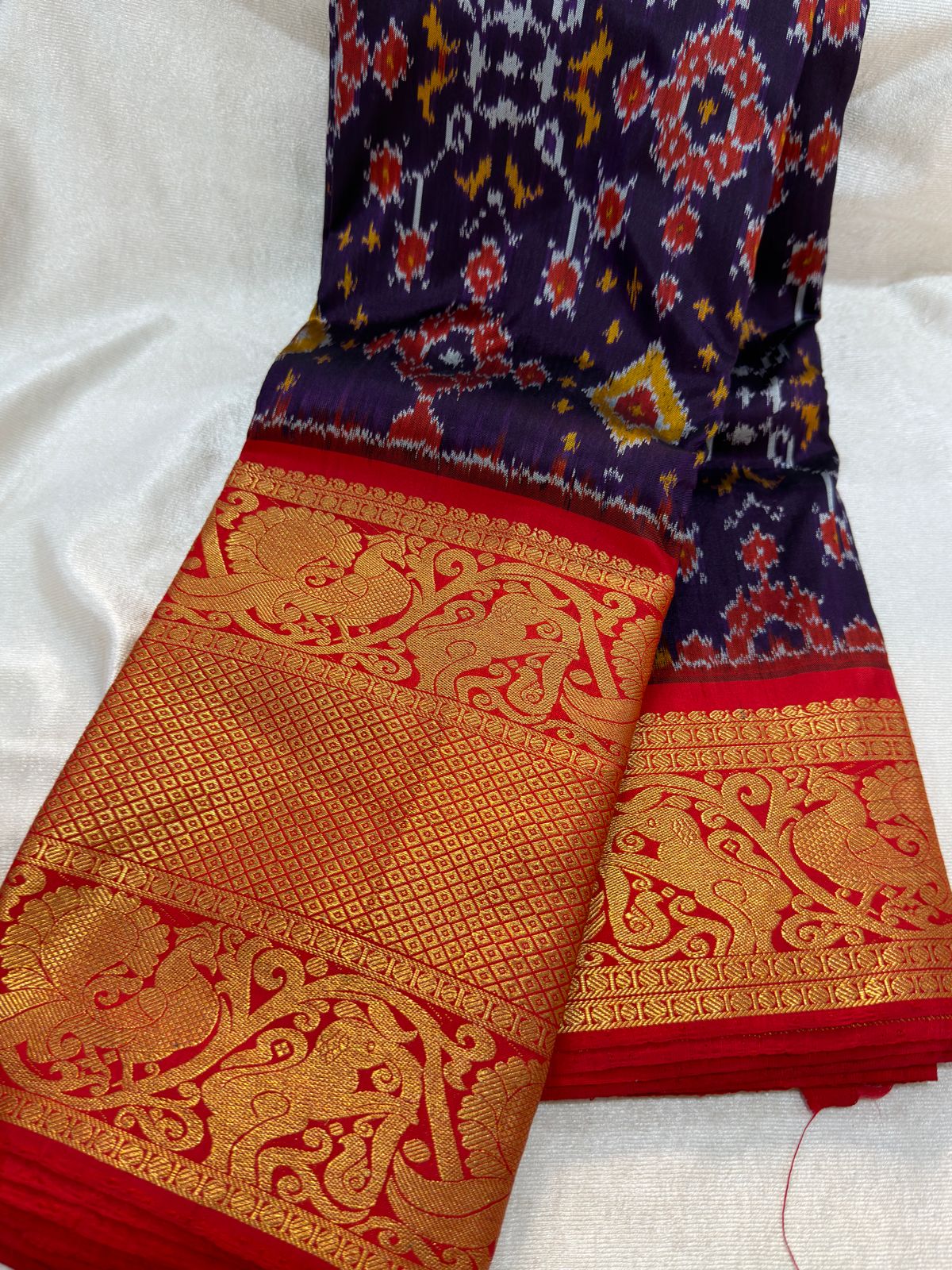 50% ikkat pattu saree