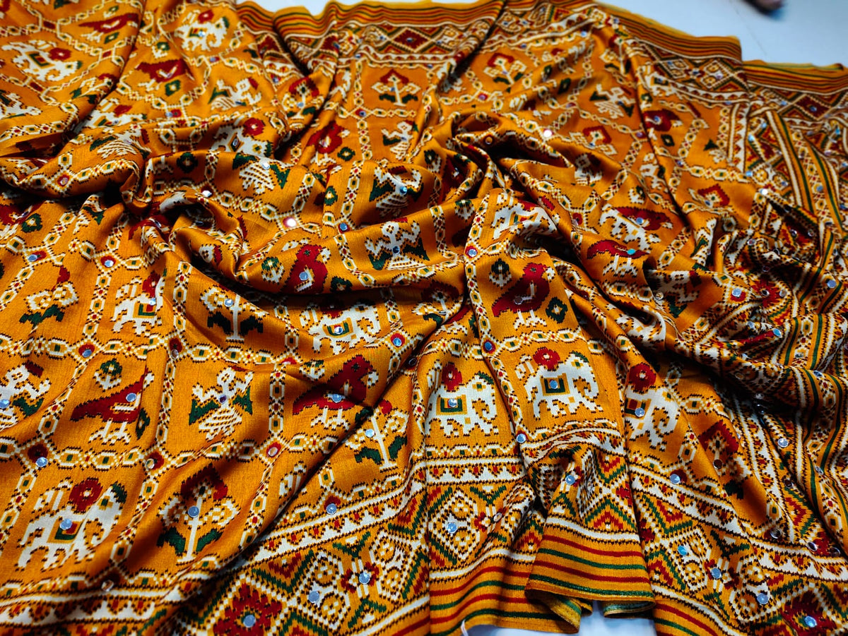 Spun patola silk