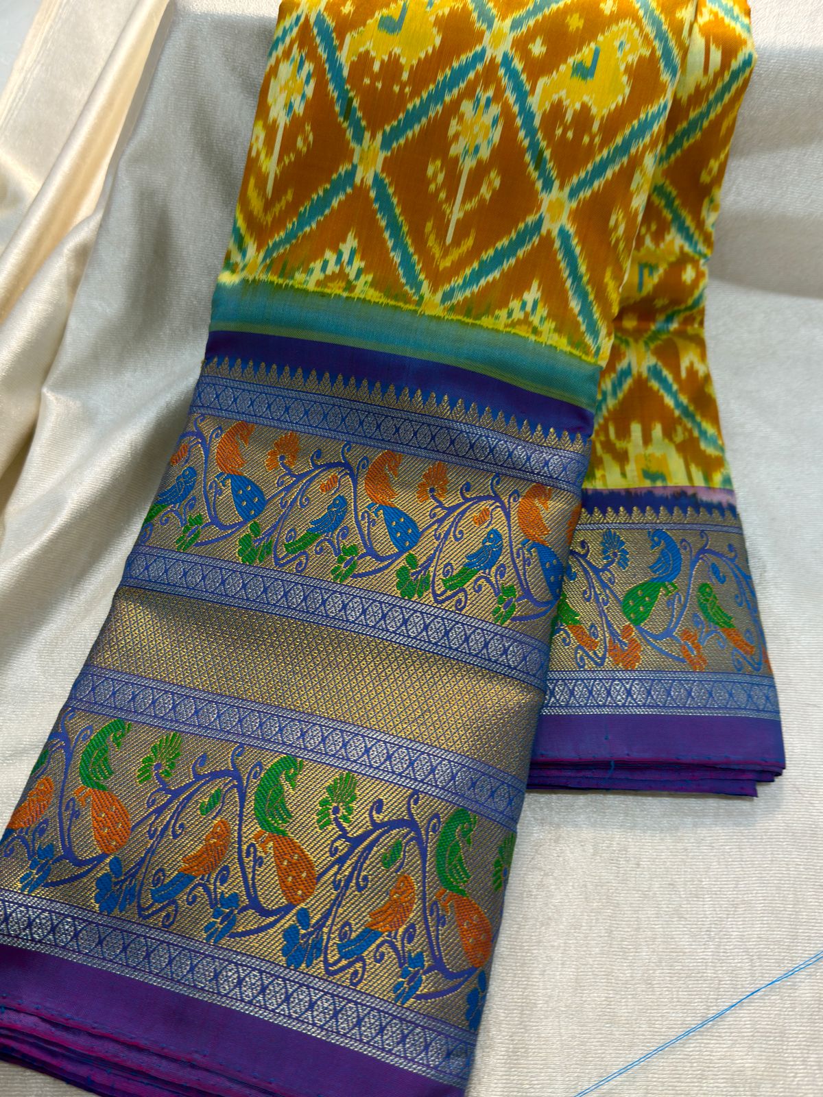 50% ikkat pattu saree