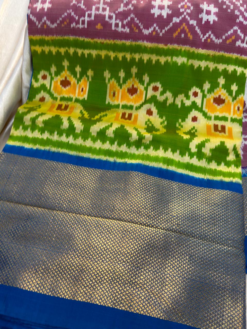 50% ikkat pattu saree