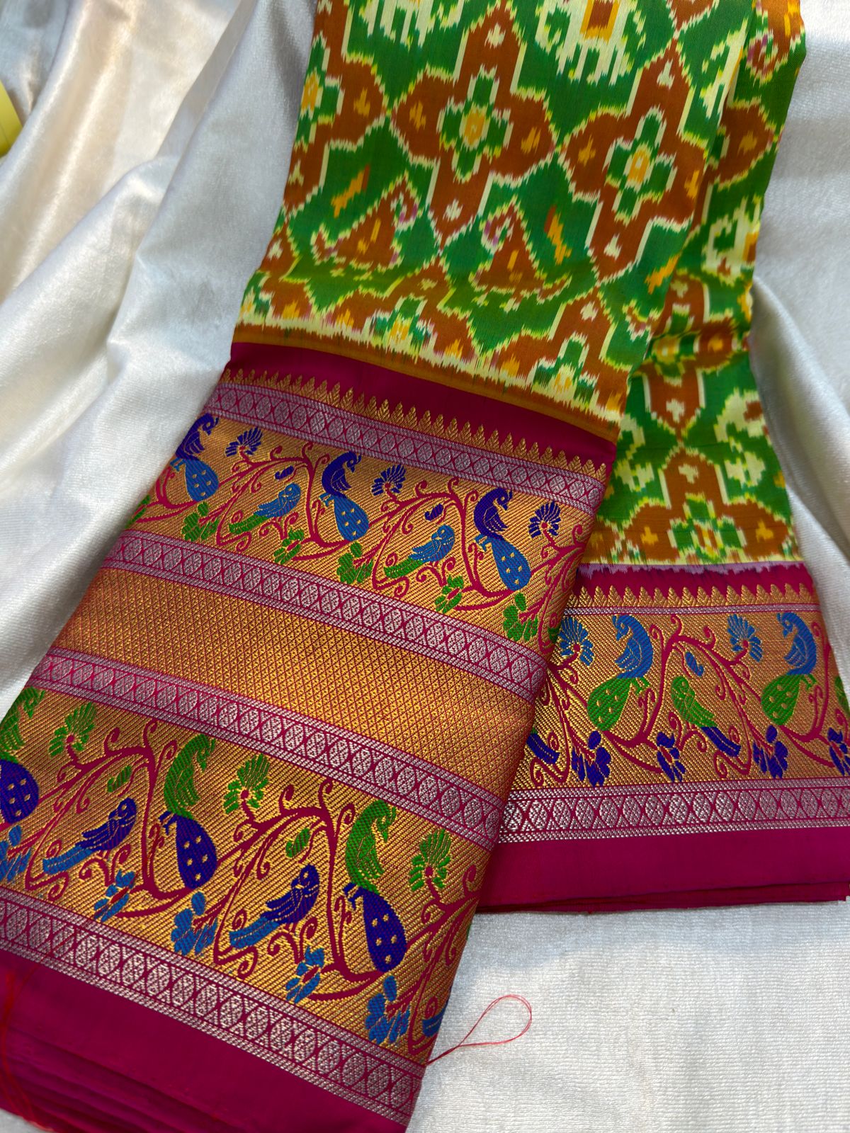 50% ikkat pattu saree