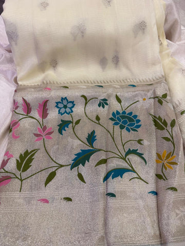 Paithani zute silk saree