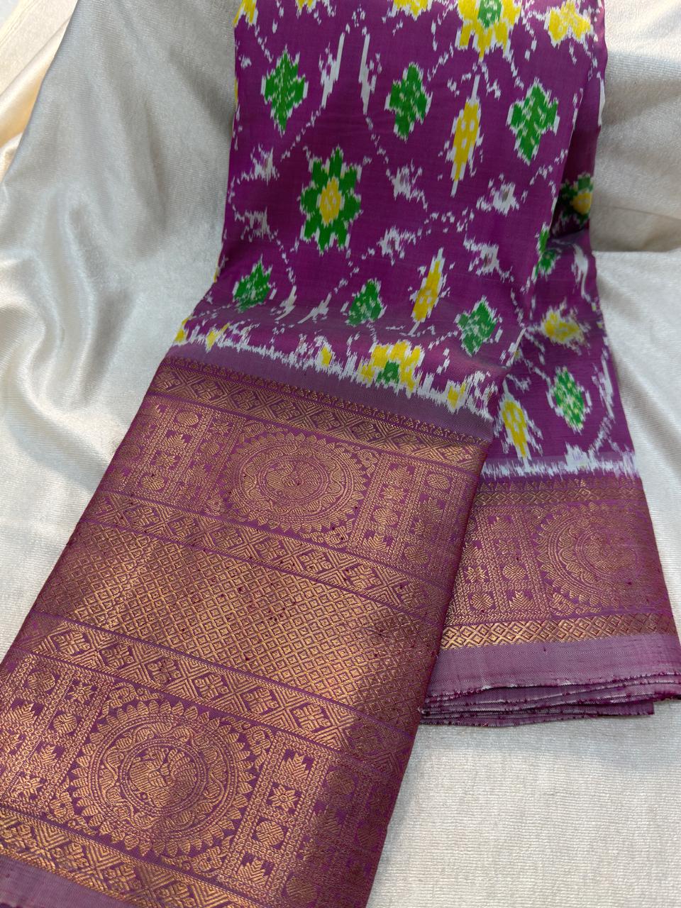 50% ikkat pattu saree