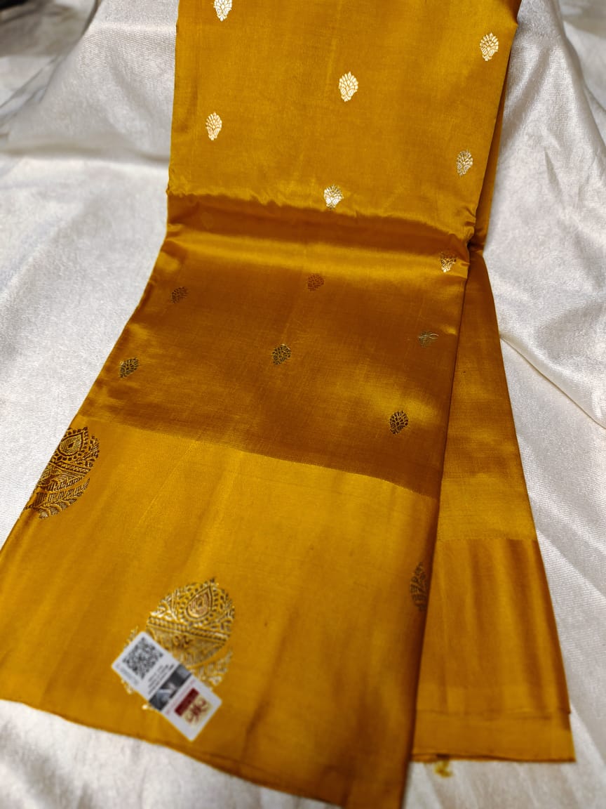 100% silk mark certified green Mango silk saree