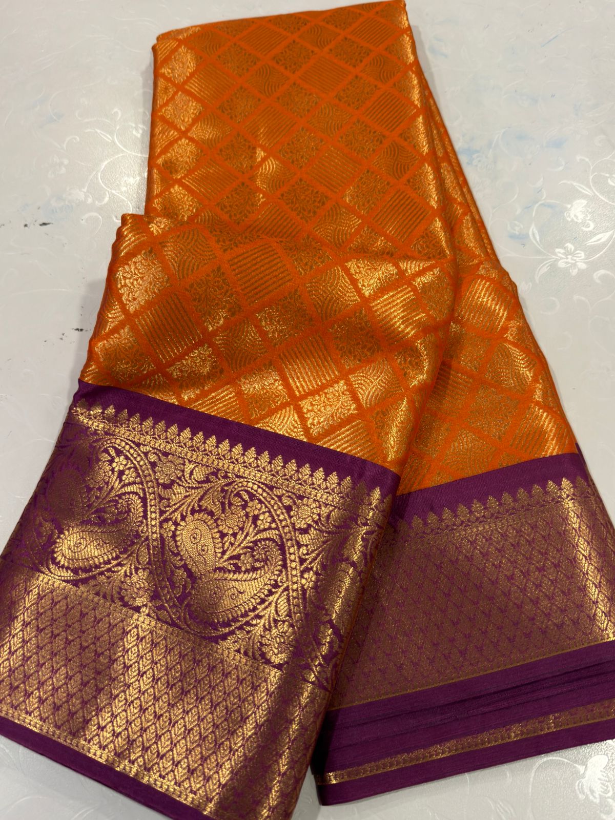 Orange Banarasi