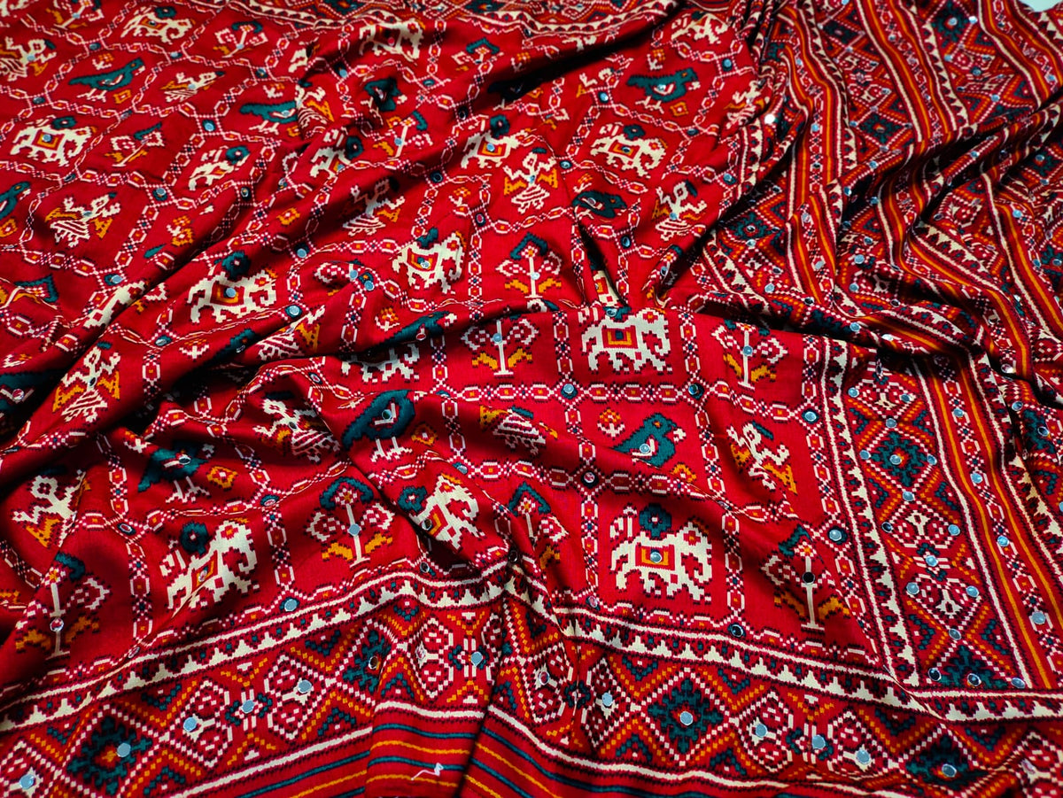 Spun patola silk