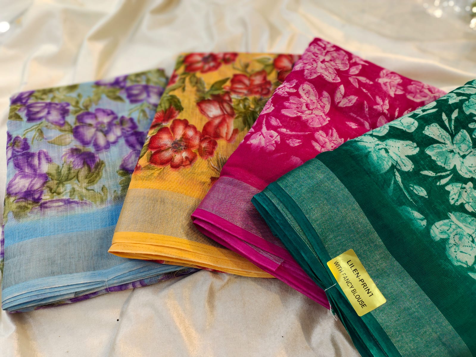 1+3 linen sarees